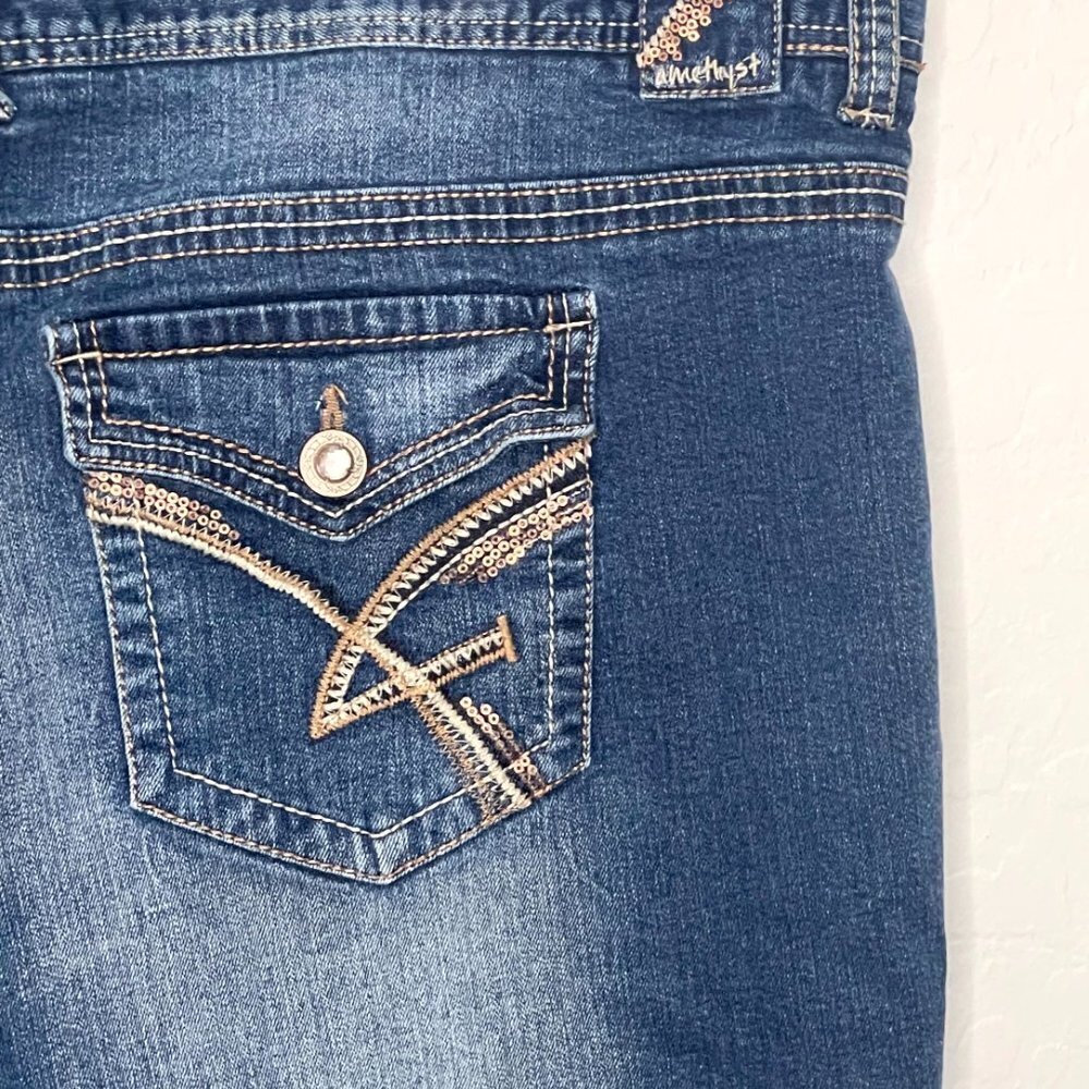 Amethyst Cuffed Bermuda Jean Denim Shorts 24 #50 - Picture 6 of 7